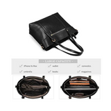 The Amara | Classic Black Leather Tote