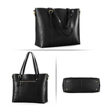 The Amara | Classic Black Leather Tote