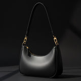 Modern Crescent Black Shoulder Bag