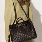 Luxe Weave Leather Tote Bag