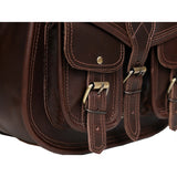 The Amorette | Walnut Leather Messenger Bag