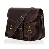 The Amorette | Walnut Leather Messenger Bag