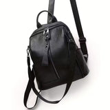 The Duvane | Structured Black Leather Backpack
