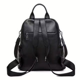 The Duvane | Structured Black Leather Backpack